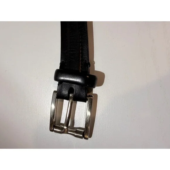 Cole Haan Mens Black Leather Belt – Size 42 Silver Buckle‎ Classic - Picture 7 of 7
